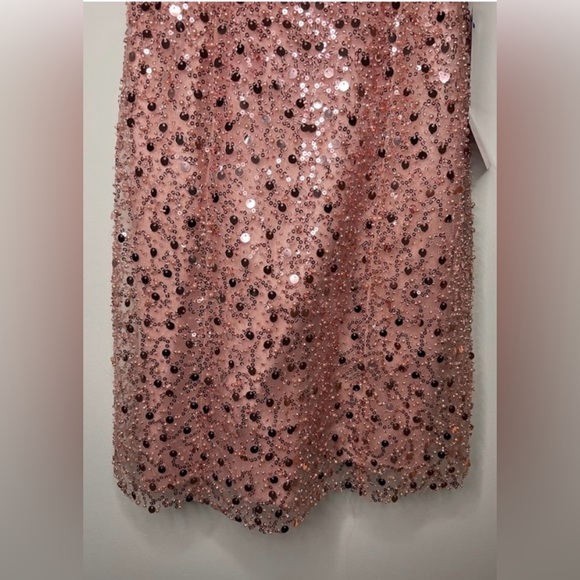 GB Social Rose Gold Sequin Mini Dress Junior Size 1 Homecoming Prom Cocktail - Picture 3 of 10